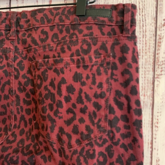 Red Leopard Print Skinny Ankle Jeans { Sanctuary } - Picture 6 of 11